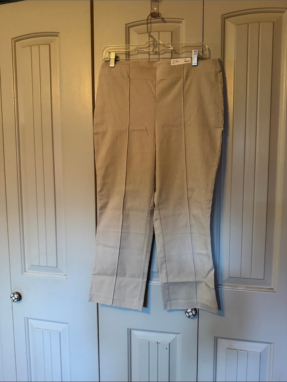 Rafaella Beige Straight-Leg Dress Trousers